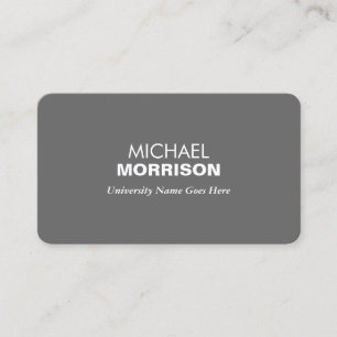 Simple and Modern Grey Graduate Student University Calling Card