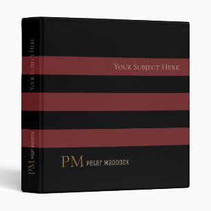 simple and modern large-stripes binder with name