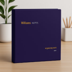 Simple and Modern Organizing Work Deep Blue Binder