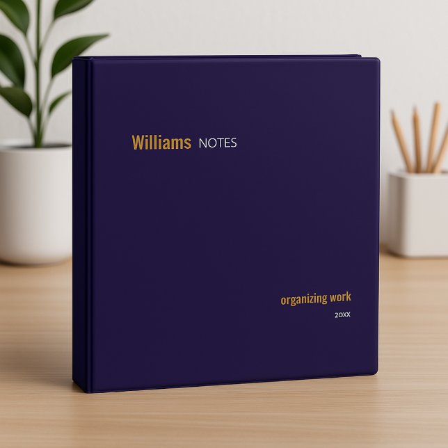 Simple and Modern Organizing Work Deep Blue  Binder (Creator Uploaded)