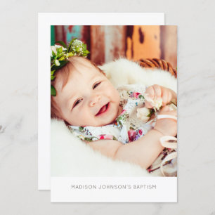 Simple and Modern Photo Baptism Party Invitation