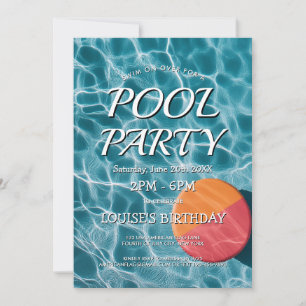 Simple and Modern Pool Party Invitation