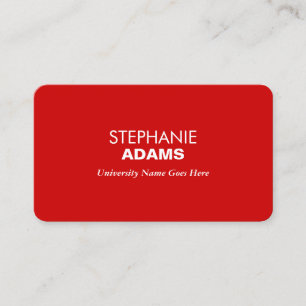 Simple and Modern Red Graduate Student University Calling Card