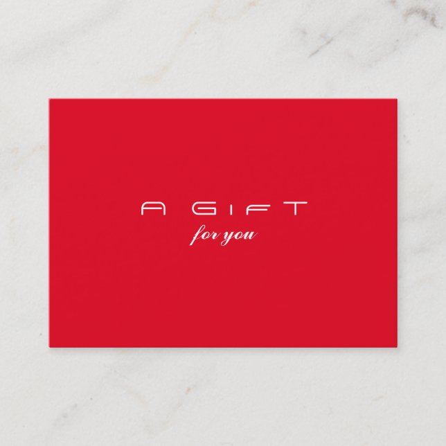 Simple and Modern Red Holiday Gift Certificate (Front)