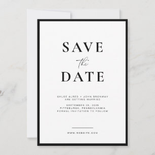 Simple and Modern Save the Date with Photo Invitat Invitation