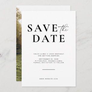 Simple and Modern Save the Date with Photo Invitation