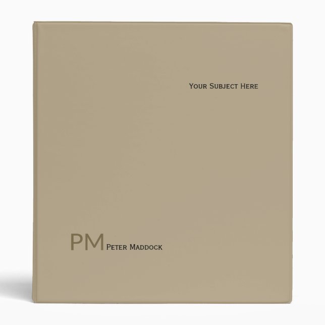 Simple and Modern Sepia Binder (Front)