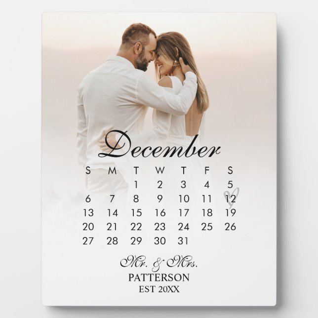 Simple and Modern Wedding Date Plaque (Front)