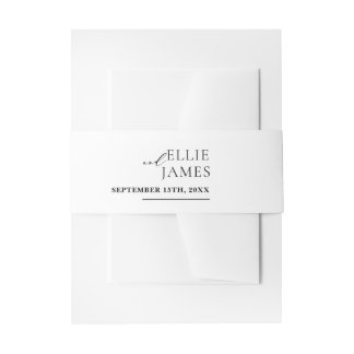 Simple And Modern Wedding Invitation Belly Band