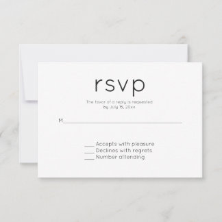Simple and modern wedding RSVP card