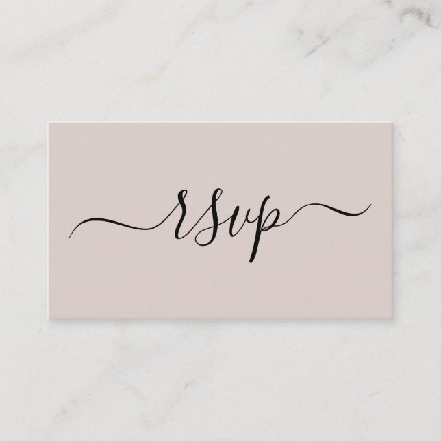 Simple and Modern Wedding RSVP Enclosure Card (Front)