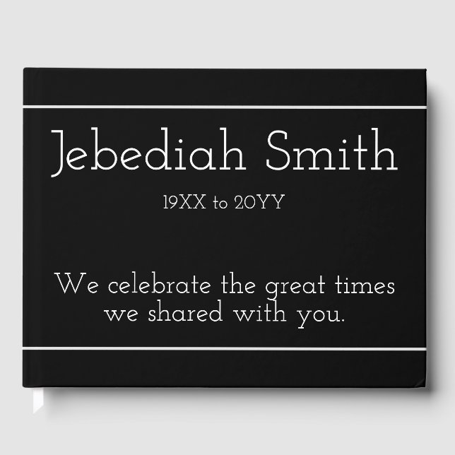 Simple and Mournful Sympathy Guestbook (Front)