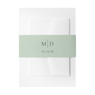 Simple and Olive Green Wedding Invitation Belly Band
