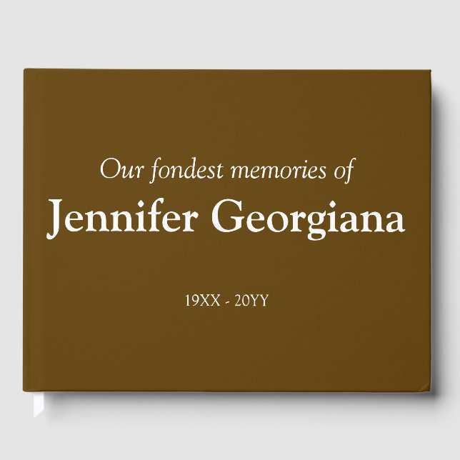 Simple and Personalized Memorial Guestbook (Front)