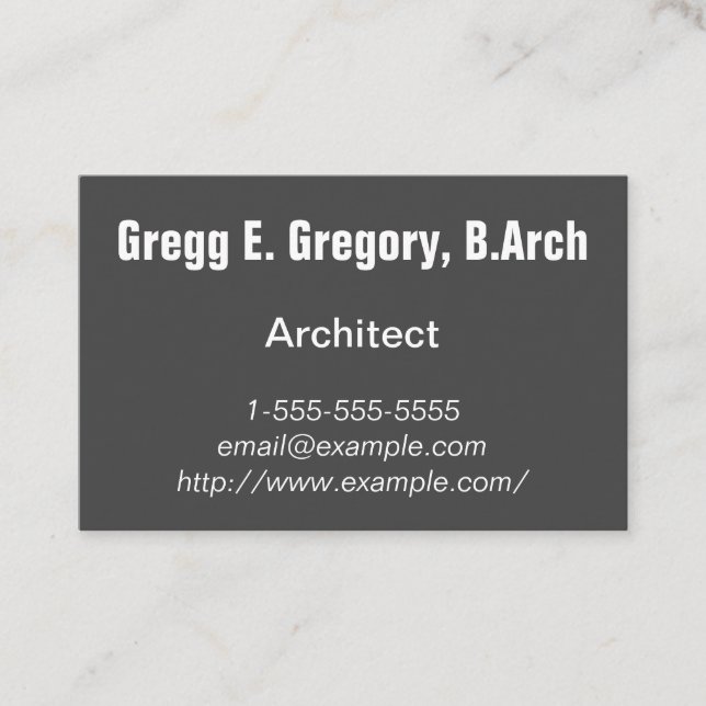 Simple and Plain Architect Business Card (Front)