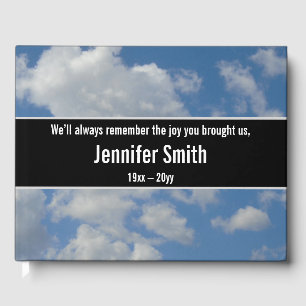 Simple and Plain Cloudy Sky Funeral Guest Book