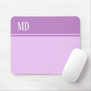 Simple and Pretty Purple Striped Monogram Mouse Pad
