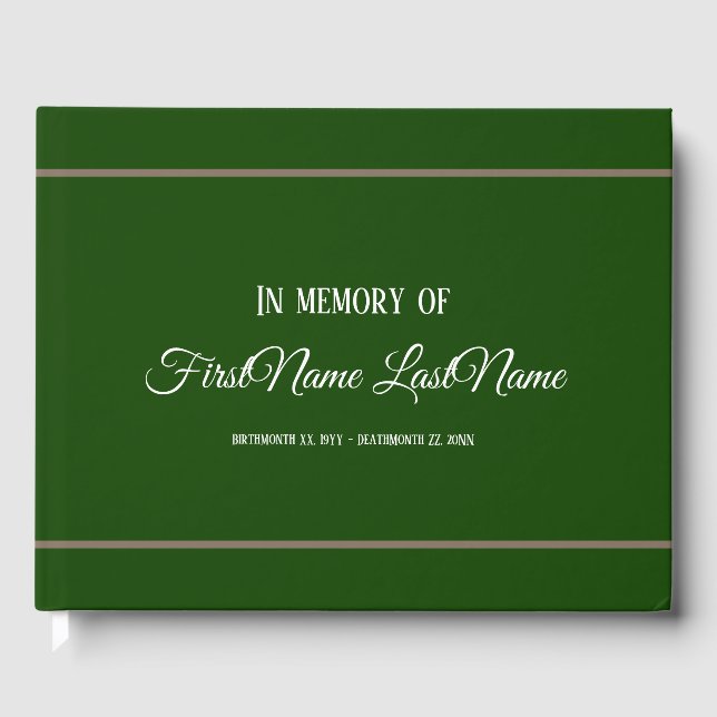 Simple and Respectable Funeral/Memorial Guestbook (Front)
