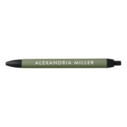 Simple and Stylish Olive Green Black Ink Pen