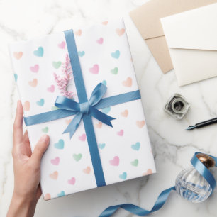 Simple and Sweet Beautiful Pastel Hearts Wrapping Paper