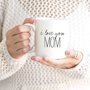 Simple and Sweet Personalized I Love You Mom Coffee Mug