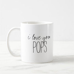 Simple and Sweet Personalized I Love You Pops Coffee Mug