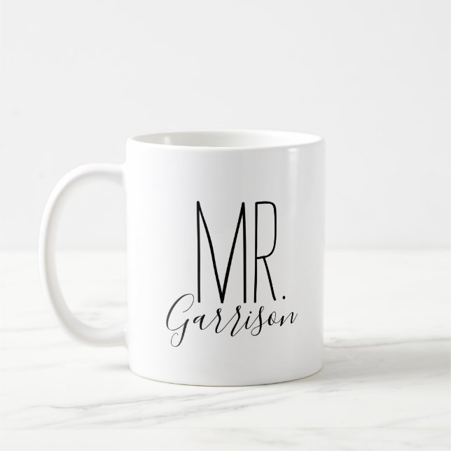 Simple and Sweet Personalized Mr. Monogram Coffee Mug (Left)