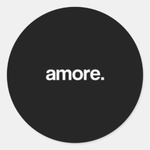 Simple And Unique Amore Valentine's Day Design  Classic Round Sticker