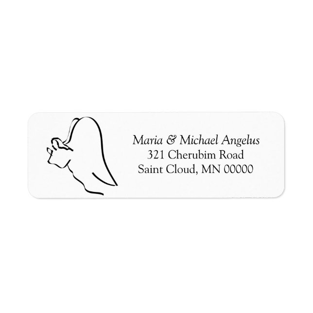 Simple Angel Custom Christmas Card Envelopes Label (Front)