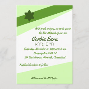 Simple Angles Green Invitation
