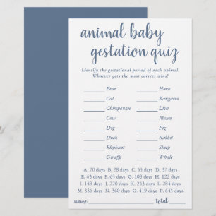 Simple Animal Baby   Dusty Blue Gestational Game