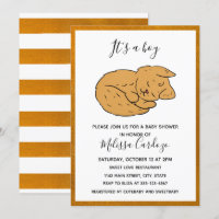 Simple Animal Cartoon Baby Shower Invitation