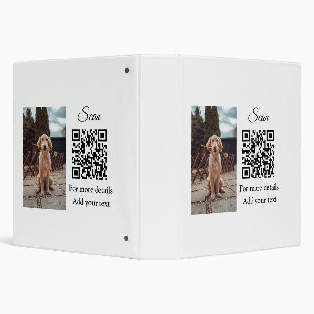Simple animal name details QR code add text photo  Binder (Background)