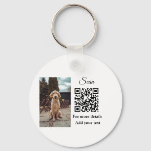 Simple animal name details QR code add text photo  Keychain