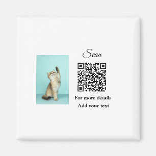 Simple animal name details QR code add text photo  Magnet