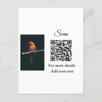 Simple animal name details QR code add text photo