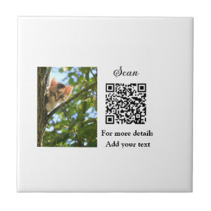 Simple animal name details QR code add text photo  Tile