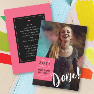 Simple Any Colour Box Minimalist Photo Graduation Announcement