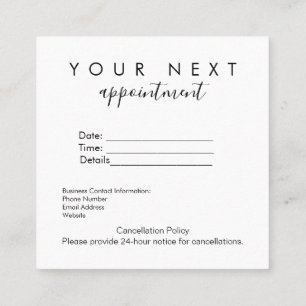 Simple Appointment Reminder Card – Custom Business