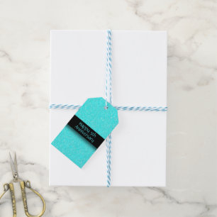 Simple Aqua Blue Anniversary Gift Tags