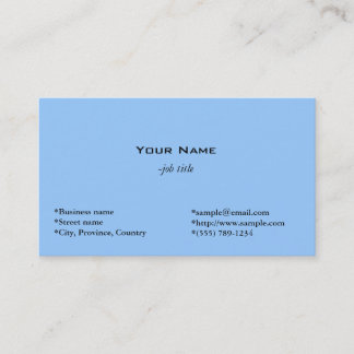 Simple ,aqua blue business card
