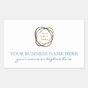Simple Aqua Turquoise Add Business Logo Custom Sticker