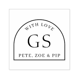 Simple Arch Monogram Gift  Rubber Stamp