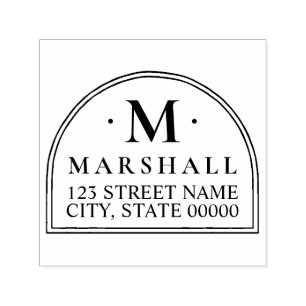 Simple Arch Monogram Return Address Self-inking Stamp