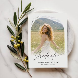 Simple Arch Photo Graduation Party Invitation Postcard