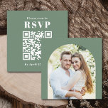 Simple arch photo QR Code RSVP Enclosure Card<br><div class="desc">This elegant and simple wedding RSVP enclosure card, designed to match our "Desert Boho Romantic Wedding" collection, has a personalizable QR Code that directs your guests to your wedding website to RSVP online. The back of the card is customizable with one of your favourite engagement pictures within a modern arched...</div>
