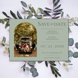 Simple Arch Photo   Sage Green Save the Date