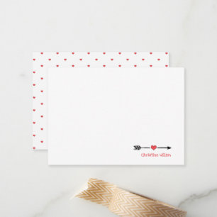 Simple Arrow Red Heart Custom Name Card