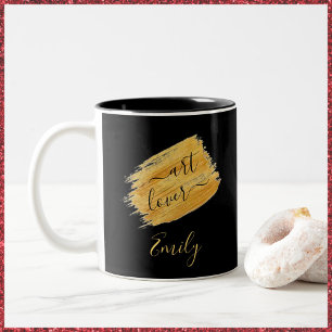 Simple Art Lover Minimalist Design  Two-Tone Coffe Coffee Mug