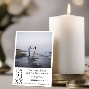 Simple Artistic Modern Minimalist Photo Wedding Save The Date